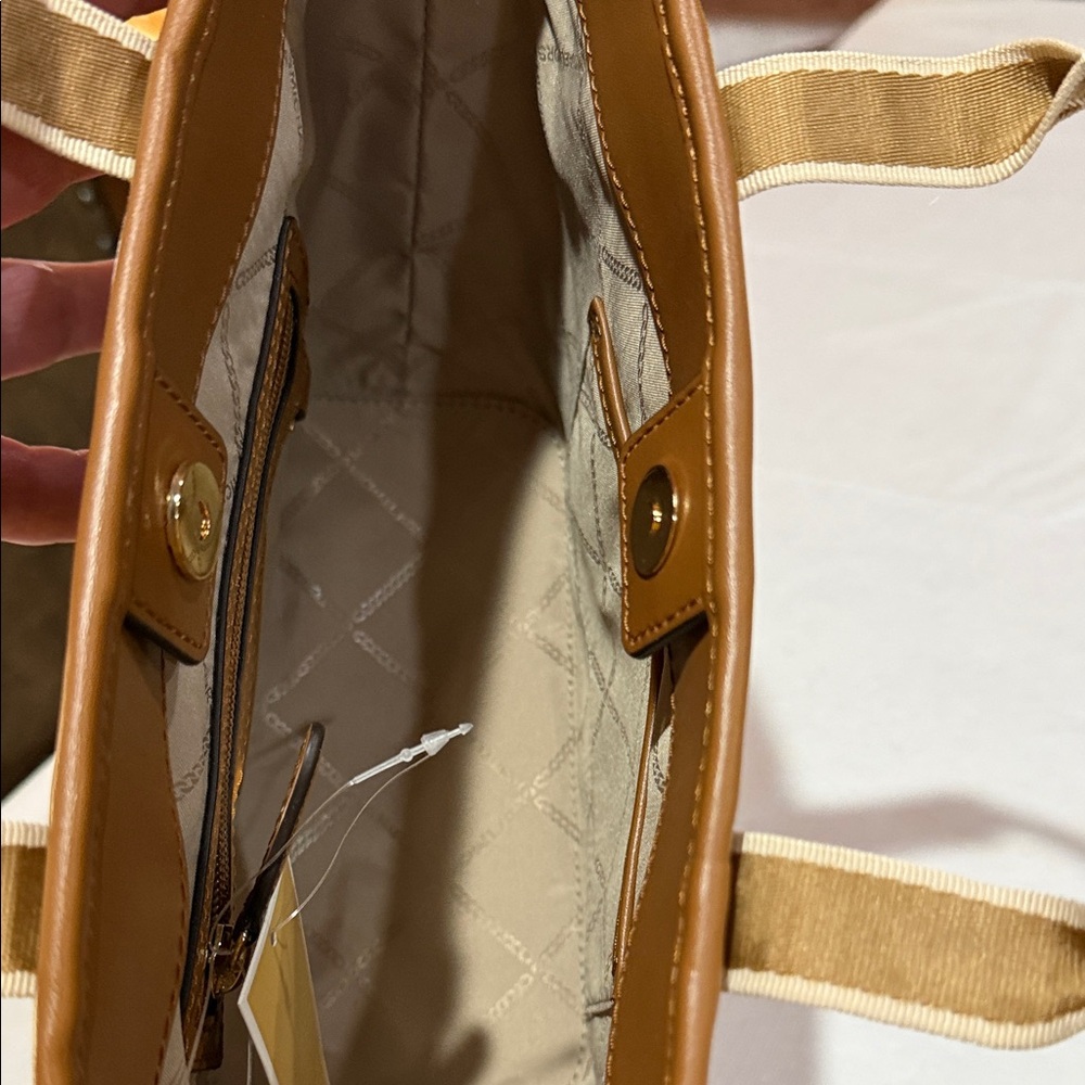 Michael Kors Brown and Tan Signature Logo Tote - Picture 10 of 10